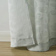Mainstays Jacquard Leaf Light Filtering Curtain Panel Pair, Set of 2, Soft Sea, 38 in W x 84 in L