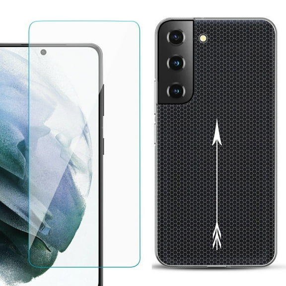 Slim-Fit TPU Fashion Phone Case for Samsung Galaxy S22 5G, with Tempered Glass Screen Protector, by OneToughShield ® - Arrow