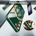 thumbnail image 5 of for Samsung Galaxy S23 Case with Magnetic Ring Holder [Compatible with Magsafe] [Built-in Camera Lens Protector] Glitter Electroplated Gold Sides Shockproof Case for Galaxy S23 Green, 5 of 12