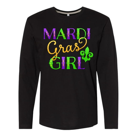 Inktastic Mardi Gras Girl Long Sleeve T-Shirt