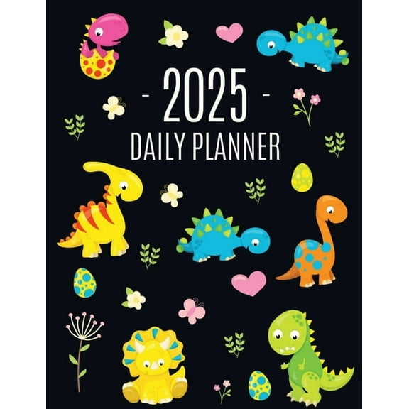 Dinosaur Daily Planner 2025: For All Your Monthly Appointments! Cool 12 Months Prehistoric Animal Organizer (January-Dec, (Paperback)