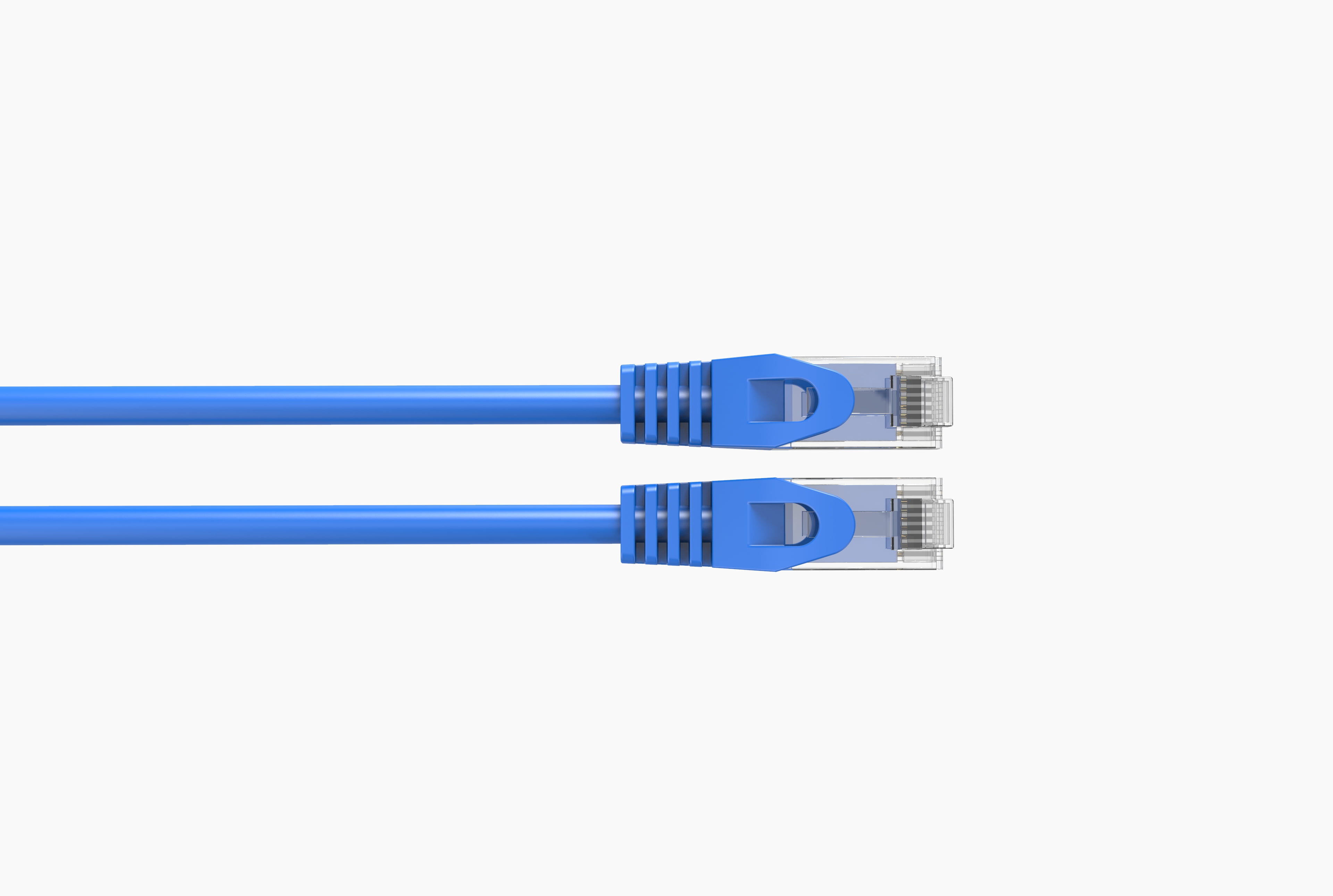 LOGICO Cat6 Slim Ethernet Patch Cable Blue 28 AWG 2FT (25 Pack)
