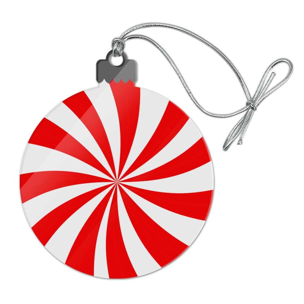 Peppermint Swirl Acrylic Christmas Tree Holiday Ornament