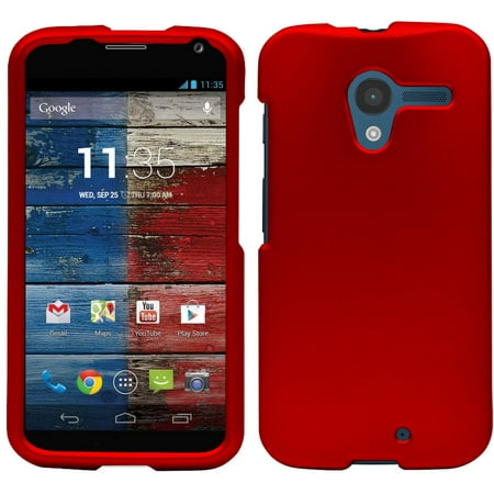 - RED RUBBERIZED HARD SKIN CASE PROTECTOR COVER FOR MOTOROLA MOTO X 1st Gen