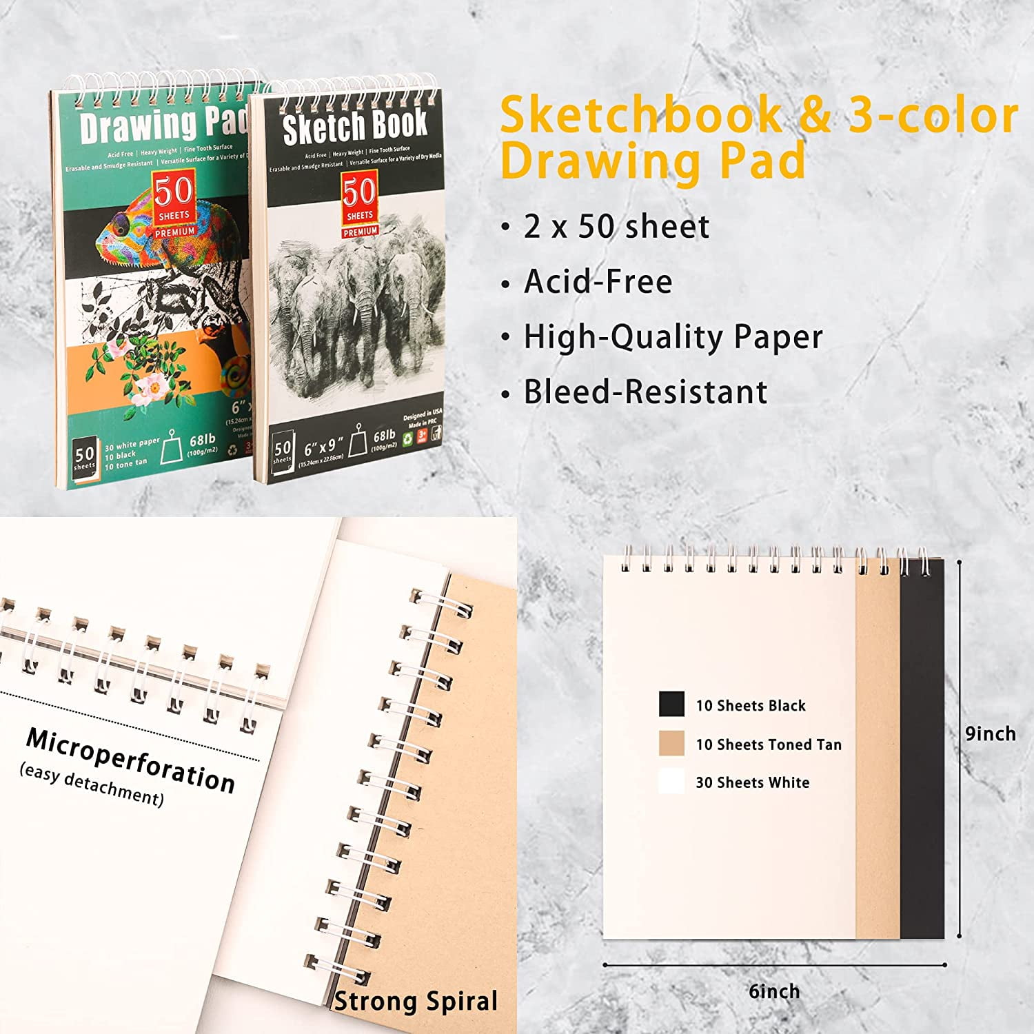 72-Pack Sketch Drawing Pencils Kit with Sketchbook and 3-color Drawing Paper,Tin Box,Include Graphite,Charcoal,Drawing Glove and Artists Tools,Pro Art Drawing Supplies for Adults Beginner