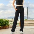 thumbnail image 3 of Women's High Waisted Wide Leg Lounge Pants with Drawstring and Pockets, 3 of 7