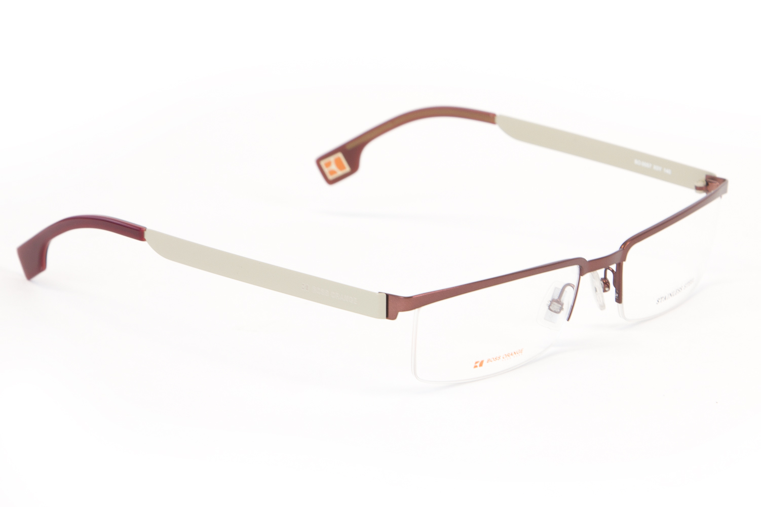 Boss Orange Stainless Steel Semi-Rimless Eyeglass Frames 54mm Burgundy Mud - image 2 of 3