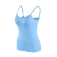 thumbnail image 2 of Ahuyic Womens Bra,Summer Plus Size Bra,Womens Casual Home Wear With Chest Pads And Adjustable Shoulder Straps Solid Color Camisole Top,Blue,XXXXL, 2 of 4