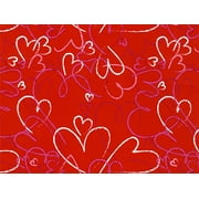 Pack of 1, Heart Toss 24" x 417' Half Ream Roll Gift Wrap for Holiday, Party, Kids' Birthday, Wedding & Special Occasion Packaging
