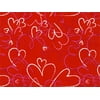 Pack of 1, Heart Toss 24" x 417' Half Ream Roll Gift Wrap for Holiday, Party, Kids' Birthday, Wedding & Special Occasion Packaging