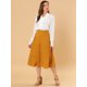 thumbnail image 3 of Falda Midi Allegra K de lunares vintage con Cremallera En la Cintura Elástica para Mujer Amarillo XS, 3 of 6