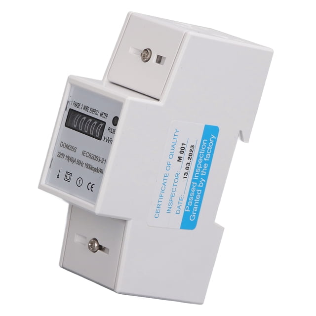 Medidor de energía monofásico, comprobador de electricidad digital en riel DIN, 10-40 A, CC 220 V