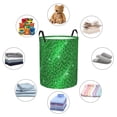 thumbnail image 4 of Lsque Shiny round green sequins Pattern Laundry Hamper Basket, Tall Woven Rope Hamper Basket for Clothes, Lightweight Storage Basket, Collapsible Waterproof-, 4 of 6