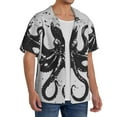 thumbnail image 2 of Wukai Abstract Ink Octopus Men's Casual Short-Sleeve Button Down Shirt,Cuban Shirts for Men,Mens Short Sleeve Dress Shirts-Small, 2 of 5