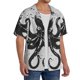 thumbnail image 2 of Fotbe Abstract Ink Octopus Camisa Estampada de Manga Corta para Hombre, Casual de Verano, Estilo Playero, Sin Arrugas-Small, 2 of 5
