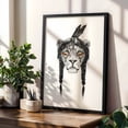 thumbnail image 4 of Warrior Lion - Illustration Animal Tiger Wildlife Line Art Boho Black Framed Wall Art Print 12 x 18 inches, 4 of 8