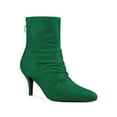 thumbnail image 1 of BLISSFUL STEP Bottines à Talon Aiguille Bout Pointu pour Femmes Vert Émeraude 10, 1 of 7