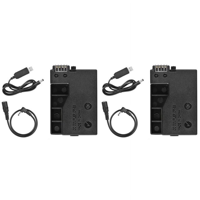 Batería ficticia 2X -E8 con cable adaptador USB de repuesto para banco de energía de CC LP-E8 para DSLR 550D, 600D, 650D y 700D