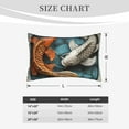 thumbnail image 4 of Naloa Colorful Koi Fish Art Pillowcase, Throw Pillowcase, Wrinkle-Free, Stain-Resistant with Hidden Zipper for Bedroom Sofa-16"x24", 4 of 6