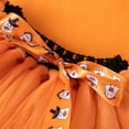 thumbnail image 4 of enyan Baby Girl First Halloween 3Pcs Outfit 0-18M Infant Romper Dress Bow Tutu Skirt with Headband Newborn Halloween Clothes（Orange,1-3 Months）, 4 of 7