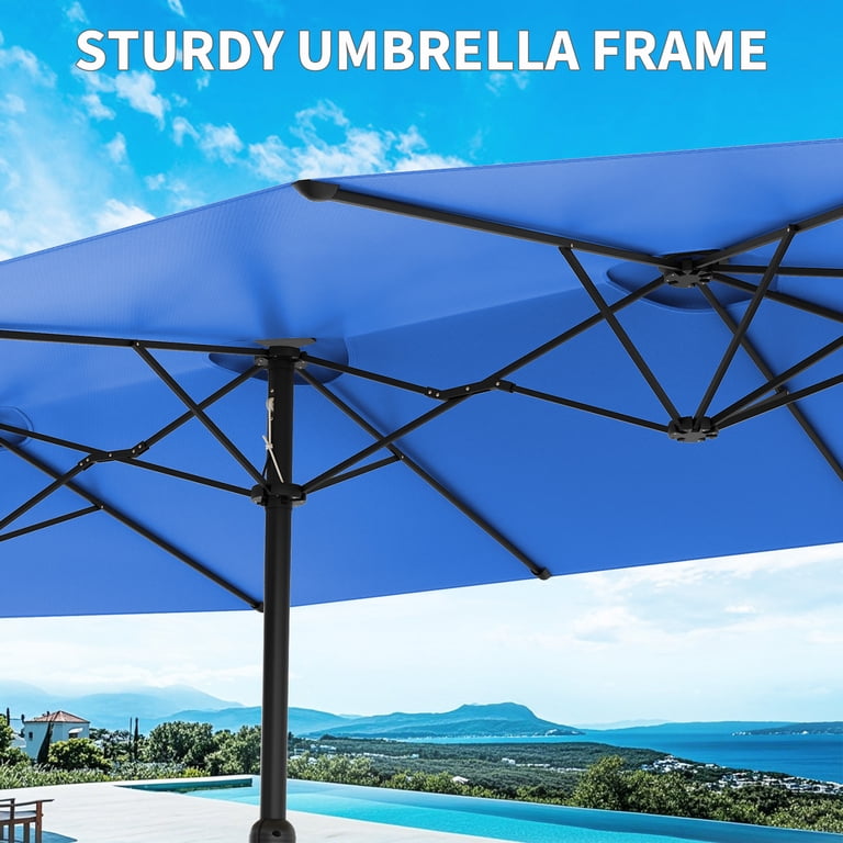 extra large patio umbrella GRANDPATIO Duo Sidepost Aluminum Cantilever Outdoor our patio umbrella offers ample shade Extra Large 15 ft Patio