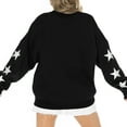 thumbnail image 2 of Women's Gameday Couture Black Seattle Seahawks Rhinestone Star Sleeve Settle the Score Oversized Tri-Blend Pullover, 2 of 3