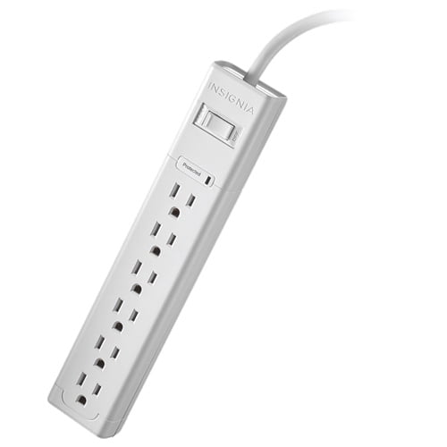 Insignia Parasurtenseur 6 Prises avec Cordon de 4 Pieds (NS-PWS5601-WH-C) – Blanc Multiprise Compacte pour Maison et Bureau