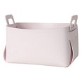 thumbnail image 1 of Storage Basket Leather Organizer with Handle Box Decorative Holder Container Box Detachable Cosmetic Stationery Decoration Pink S, 1 of 9