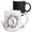 Multicolor, variant on 3drose, Pretty Watercolor Floral Circle Frame with a Monogram Initial S, 15oz Two-tone Black Mug