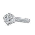 thumbnail image 2 of AFFY 0.99 Carat Round & Baguette White Natural Diamond Flower wedding Ring In 10K Solid White Gold, 2 of 2