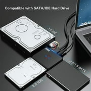 FIDECO SATA/IDE to USB 3.0 Adapter, Hard Drive Adapter Cable Converter for Universal 2.5/3.5 Inch IDE HDD, 2.5 Inch SSD, 5.25-Inch DVD/CD Drive