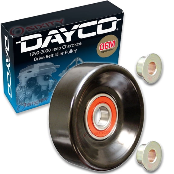 Dayco Drive Belt Idler Pulley compatible with Jeep Cherokee 2.5L 4.0L L4 L6 1990-2000