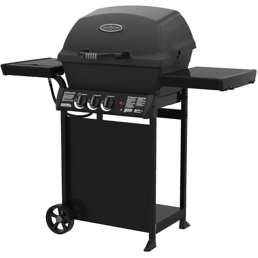 Huntington 2Burner Cast Aluminum Propane Gas Grill In Black 24025HNT
