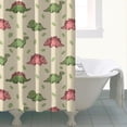thumbnail image 4 of Green and Pink Dinosaur Pattern Shower Curtain 72"x84" ,Bathroom Decorative Shower Curtains Set with 12 Hooks,Modern Waterproof Washable Shower Curtain, 4 of 6