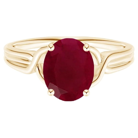 925 Sterling Silver 2.5 Ctw Oval Ruby Criss Cross Shank Women Wedding Ring