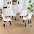 thumbnail image 4 of XINMICS Modern Velvet Dining Chairs Set of 2 Kitchen Chair, White, 4 of 6