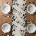 thumbnail image 4 of Table Runner 48 Inches Long for Kitchen Dining, Weeping Blue Floral Dresser Scarf Farmhouse, Dining Table Decorations for Wedding/Parties, Spring Butterflies Flowers Linen 13 x 48 In, 4 of 8