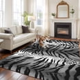 thumbnail image 2 of 5'x7' Area Rugs for Living Room Bedroom, Leopard Stripes Washable Rug Carpet Runner Indoor Outdoor, Vintage Black White Animals Texture Non Slip Floor Mats Area Rug for Kitchen, Nursery, 2 of 8