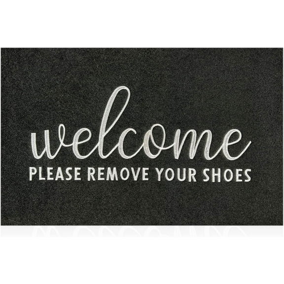 Please Remove Your Shoes Mats for Front Door Entry Front Porch Doormat Non-Slip Carpet Rugs Floor Mat Decorative for Home Bathroom Kitchen Indoor 16x24 Inch