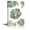 thumbnail image 2 of wall26 Canvas Wall Art Succulent Plants Series - Watercolor Succulents on White Background - Giclee Print Gallery Wrap Modern Home Art Ready to Hang - 16" x 24", 2 of 4