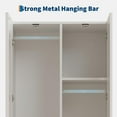 thumbnail image 2 of 2-Door Storage Cabinet with Glass Door,Contemporary Wooden Organizer Cabinet with Hanging Rods and 2 Drawers,Bedroom Armoire with Stable Foundation for Bedroom and Living Room（ship in 2 boxes）, 2 of 9