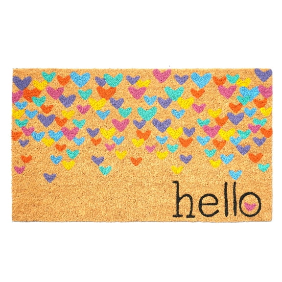 Calloway Mills 107261729 Colorful Hearts Doormat 17" x 29"