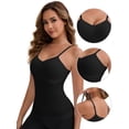 thumbnail image 3 of DARING DIVA Women's Long V-Neck Padded Camisole Seamless Slim Fit Tank XL Black, 3 of 5