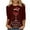 Wine, variant on Kaemgyyd Merry Christmas Pajama Tops for Women Casual 3/4 Sleeve Crewneck Print T Shirt Fall Trendy Clothing