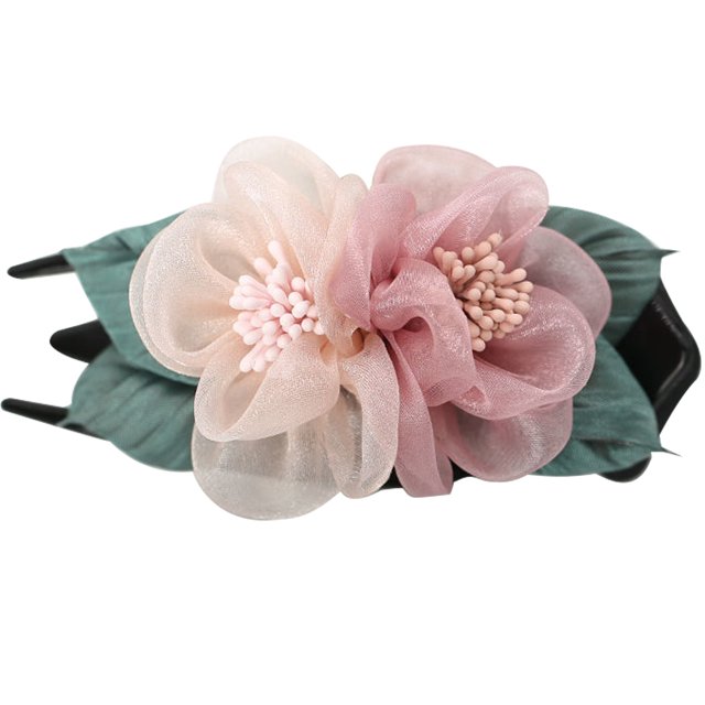 Bandeja para pinzas para el cabello con flores de seda de nuevo estilo, pinza para el cabello para mujer, estilo 1