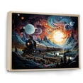 thumbnail image 2 of Designart Train framed wall Art, Cosmic Rails An modern Train I , train Large framed wall art decor, Multi-Color Modern Natural framed wall art, 40x30 inches Natural brown color Frame, 2 of 5