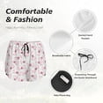 thumbnail image 4 of Pofeuu Cute Bow Tie Print Women's Athletic Shorts Running Workout Shorts Tummy Control Quick Dry Gym Shorts with Pockets Double layer sports shorts-, 4 of 7