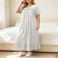 thumbnail image 6 of Stamzod Plus Size Nightgowns for Women Lace Ruffle Long House Dress Loose Casual Short Sleeve T-Shirt Night Gown Sleepwear XXL, 6 of 6