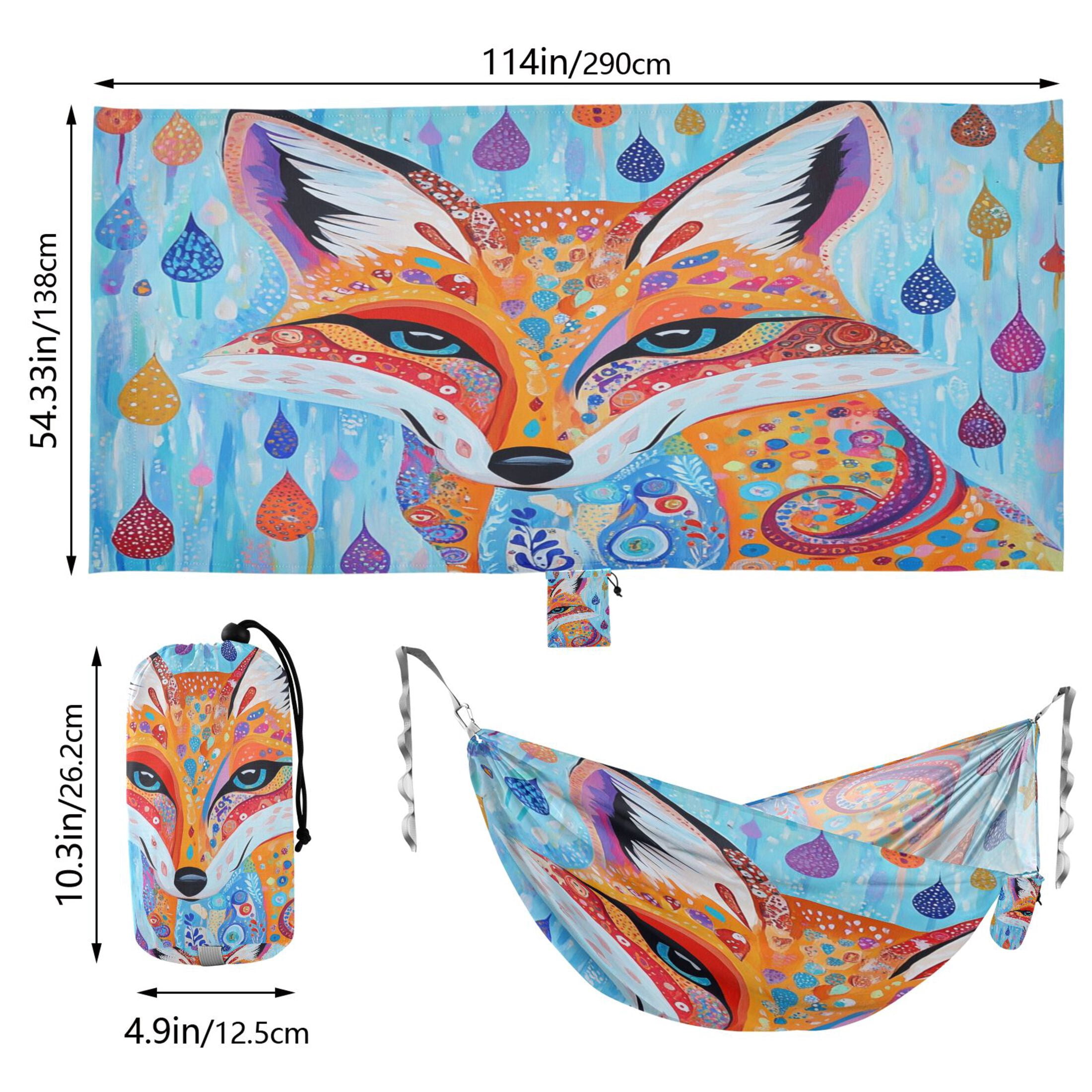 Hammock Camping Hammock Nylon Portable Hammock Travel Camping Hammock Colorful Raindrop Fox