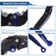 thumbnail image 4 of Palancas de freno y embrague cortas y largas para Honda CBR600RR 07-16, palanca de freno ajustable de motocicleta, aleación de aluminio, mango negro con extremo azul, 4 of 6